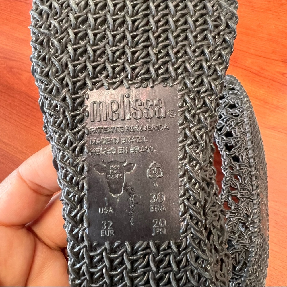 Mel by Melissa & Campana Girls Zig Zag black Copper Jelly Ballet Size 1 (U.S.) - Picture 6 of 15